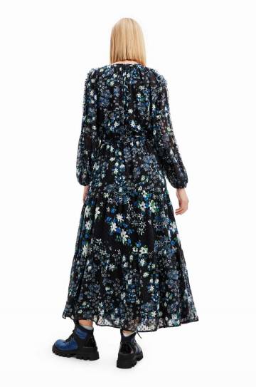 Платье Desigual цвет чёрный maxi прямое Платье Desigual цвет чёрный maxi прямое