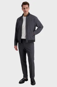 Мужской темно-серый шерстяной бомбер Серый 52 Pierre Cardin PC.-C4 40210.9004-90