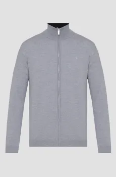 Мужской серый шерстяной кардиган Серый L Karl Lagerfeld 553399.655004;941