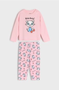 Піжамний комплект із двох предметів Kitty Kotty - пастельний рожевий