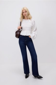 Reserved - Джинси кльош з високою посадкою - темно-синій - 522GE-59J