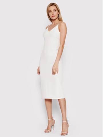 DeeZee Повсякденна сукня Becca HSM017 Білий Slim Fit DeeZee Повсякденна сукня Becca HSM017 Білий Slim Fit