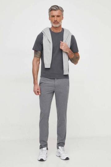 Хлопковая футболка Pepe Jeans Jacko мужская цвет серый однотонная PM508664 Хлопковая футболка Pepe Jeans Jacko мужская цвет серый однотонная PM508664