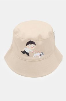 Бавовняна панама з принтом Pucio - нюдовий
