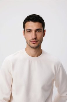 Reserved - Регулярна кофта з бавовною - кремовий - 532EF-01X