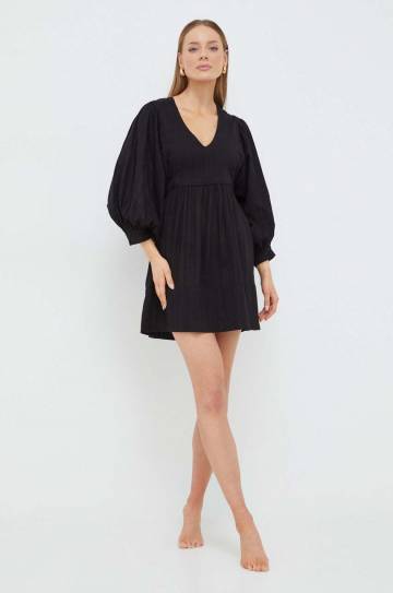 Хлопковое пляжное платье Melissa Odabash цвет чёрный Хлопковое пляжное платье Melissa Odabash цвет чёрный