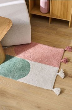 Килимок з бахромою - різнобарвний