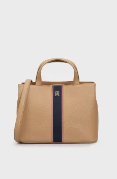 Женская бежевая сумка TH LEGACY SATCHEL Бежевый ONESIZE Tommy Hilfiger AW0AW16873