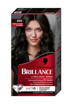 Интенсивная крем-краска для волос Brillance 890 Элегантный черный, 160 мл