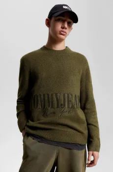 Мужской зеленый джемпер TJM RLX TONAL NY SWEATER Зеленый S Tommy Jeans DM0DM17774