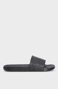 Женские черные слайдеры с узором POOL SLIDE EPI MONO Черный 36 Calvin Klein HW0HW01974