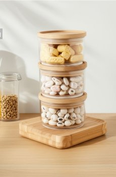 Контейнери для їжі з кришкою 3 pack - бежевий