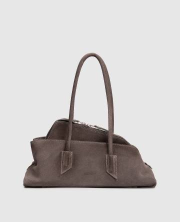 Серая замшевая сумка-тоут La Passeggiata