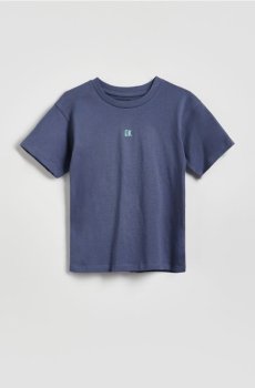 Reserved - Бавовняна футболка - темно-синій - 674IR-59X