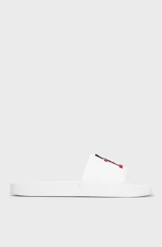 Мужские белые слайдеры TH RAISED EMBROIDERY POOL SLIDE Белый 44 Tommy Hilfiger FM0FM04349