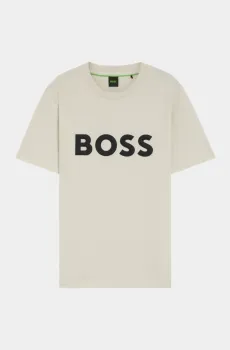 Мужская бежевая футболка Бежевый L BOSS 11348