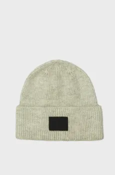 Мужская бежевая шапка RUBBERIZED BEANIE Бежевый ONESIZE Calvin Klein K50K512458