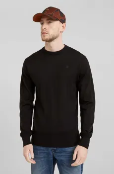 Мужской черный шерстяной джемпер Premium core r knit Черный M G-Star RAW D25174,D847