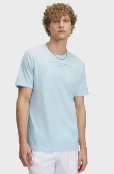 Мужская голубая футболка UA M STACKED LOGO SS Голубой L Under Armour 6000211-494