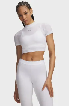 Женский белый топ HeatGear Elite Crop Mck SS-WHT Белый XS Under Armour 6014710-100