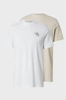Мужская футболка (2 шт) CLASSIC MICRO MONOLOGO Бежевый S Calvin Klein Jeans LV04RF279G
