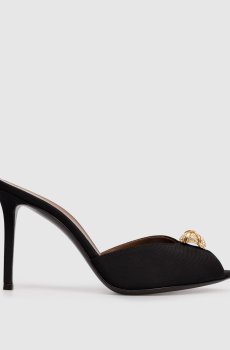 Черные кожаные мюли Intrigo