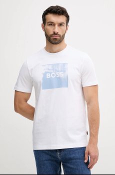 Хлопковая футболка BOSS Orange Te_Wheel