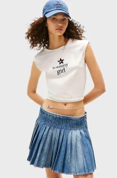 Женская белая футболка TOMMY GIRL Белый S Tommy Jeans DN0DN00067