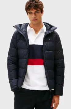 Мужская темно-синяя куртка MID WEIGHT HOODED JACKET Синий XL Tommy Hilfiger MW0MW41983
