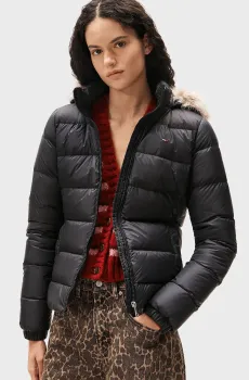 Женский черный пуховик BASIC HOODED DOWN JACKET Черный XS Tommy Jeans DW0DW18312