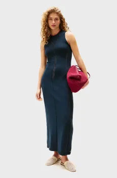 Женское темно-синее платье TH X SRG MAXI KNIT DRESS Синий XS Tommy Hilfiger WW0WW45573