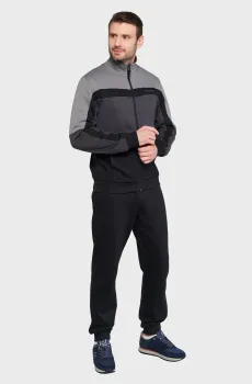 Мужской черный спортивный костюм (кофта, брюки) SUIT STRATOS II Черный XL Lotto 222877/DMM