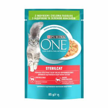 Влажный корм для стерилизованных кошек PURINA ONE Sterilcat кусочки в соусе с индейкой и зеленой фасолью, 85 г Влажный корм для стерилизованных кошек PURINA ONE Sterilcat кусочки в соусе с индейкой и зеленой фасолью, 85 г