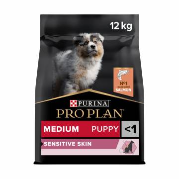 Сухой корм для щенков средних пород до 1 года Pro Plan Medium Puppy <1 Sensitive Skin с чувствительной кожей, с лососем, 12 кг Сухой корм для щенков средних пород до 1 года Pro Plan Medium Puppy <1 Sensitive Skin с чувствительной кожей, с лососем, 12 кг