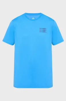 Мужская голубая футболка UA TRIPLE STACK LC LOGO SS Голубой M Under Armour 6004173-402