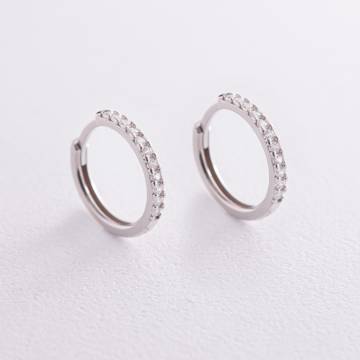 Серебряные серьги - кольца (фианиты) OR116411 Серебряные серьги - кольца (фианиты) OR116411