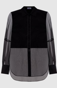 Черная блуза с цепочкой мониль