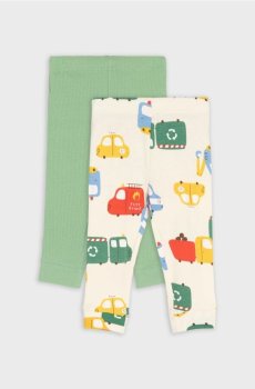 Набір з 2 бавовняних легінсів - кремовий