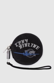 Черный кошелек с логотипом