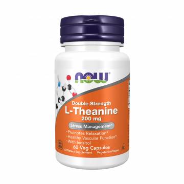 L-Теанин NOW foods Double Strength L-Theanine 200 мг, 60 капсул L-Теанин NOW foods Double Strength L-Theanine 200 мг, 60 капсул