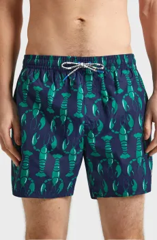 Мужские темно-синие плавательные шорты с узором Синий M Pepe Jeans PMB10392