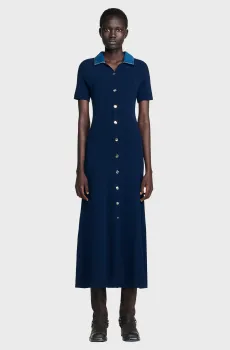 Женское темно-синее платье Синий 36 Sandro SFPRO04443_Navy Blue