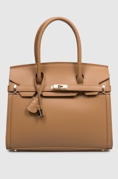 Коричневая кожаная сумка-сетчел