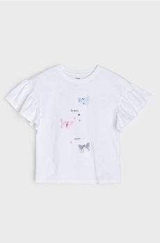 Бавовняна футболка з 3D аплікацією - білий