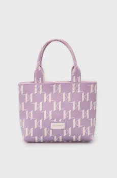 Женская сиреневая сумка с узором K MONOGRAM KNIT TOTE Сиреневый ONESIZE Karl Lagerfeld 241W3033