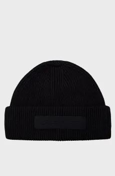 Мужская черная шапка RIBBED BEANIE Черный ONESIZE Gant 9910024