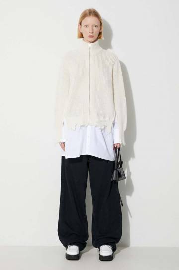 Кардиган с примесью шерсти MM6 Maison Margiela Cardigan цвет бежевый S62HP0009 Кардиган с примесью шерсти MM6 Maison Margiela Cardigan цвет бежевый S62HP0009