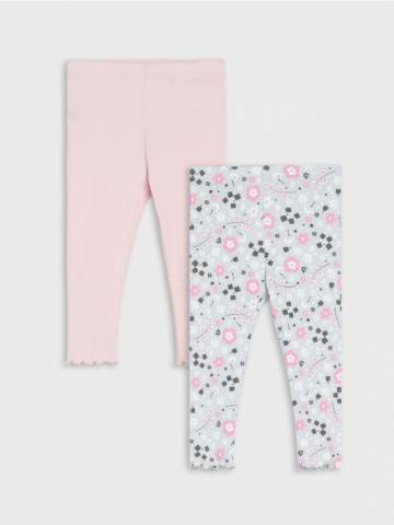 Легінси, 2 пари - пастельний рожевий