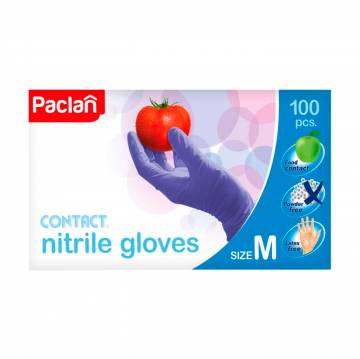 Перчатки Paclan нитриловые г. М, 100 шт Перчатки Paclan нитриловые г. М, 100 шт