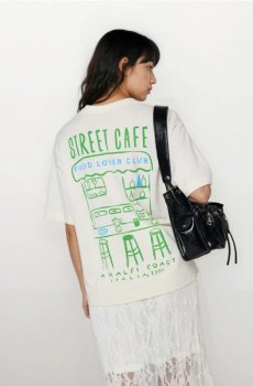 Бавовняна футболка з принтом - кремовий